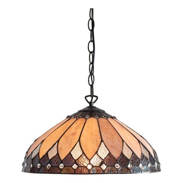 Endon 63977 - Lámpara colgante con cadena Tiffany BROOKLYN 1xE27/60W/230V Ø 40 cm