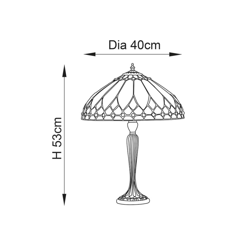 Endon 63982 - Lámpara de sobremesa Tiffany BROOKLYN 1xE27/60W/230V diámetro 40 cm