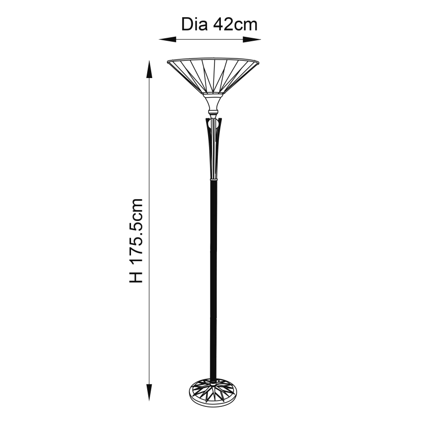 Endon 64042 - Lámpara de pie Tiffany DARK STAR 1xE27/60W/230V Ø 42 cm