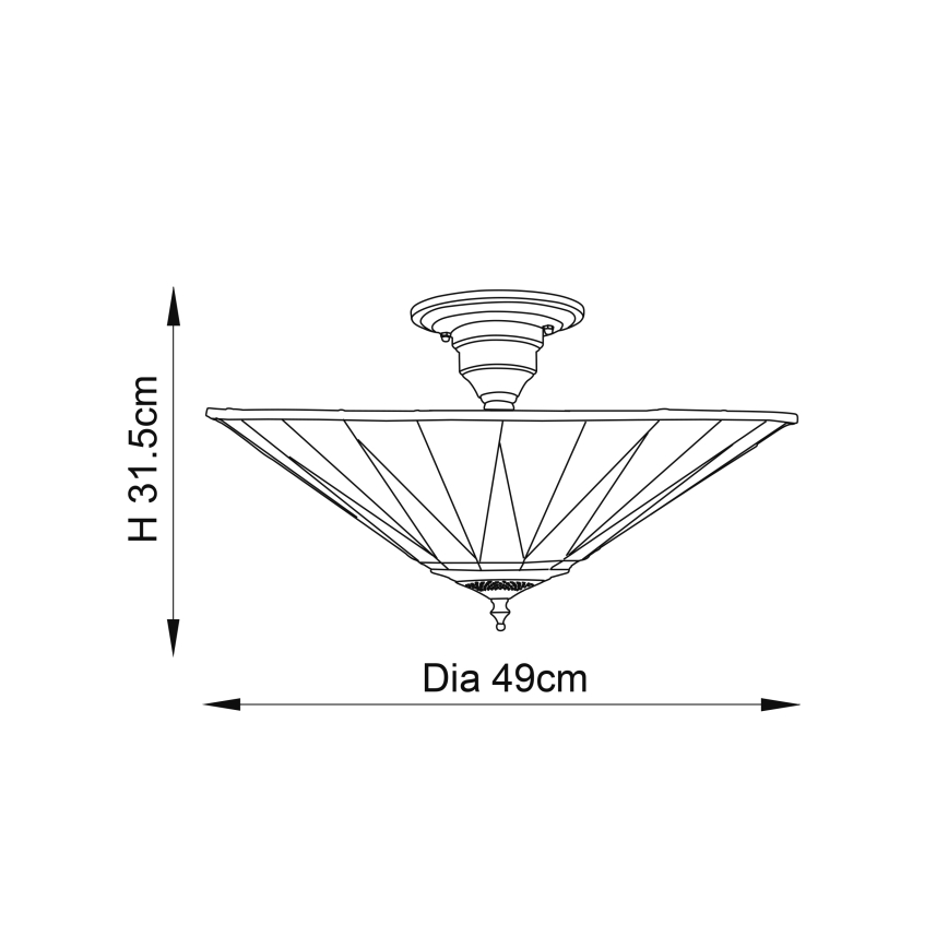 Endon 64043 - Lámpara de techo DARK STAR 3xE27/60W/230V diá. 49 cm