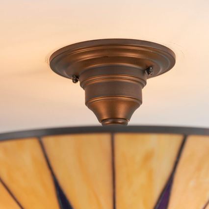 Endon 64043 - Lámpara de techo de superficie Tiffany DARK STAR 3xE27/60W/230V Ø 49 cm