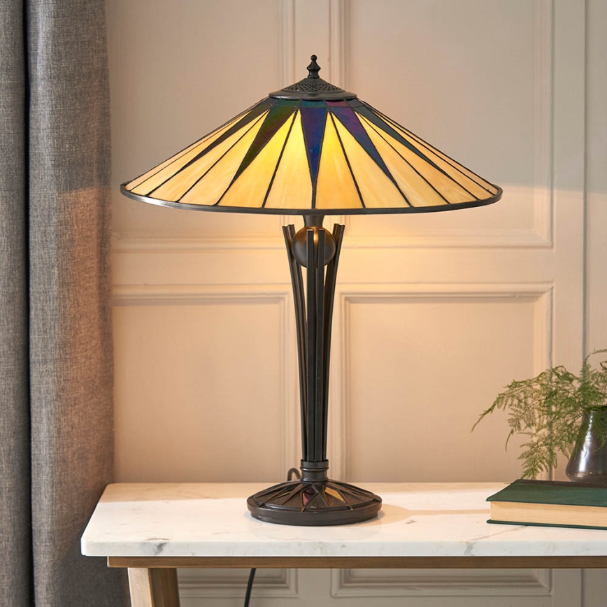 Endon 64045 - Lámpara de mesa DARK STAR 2xE27/60W/230V diá. 49 cm