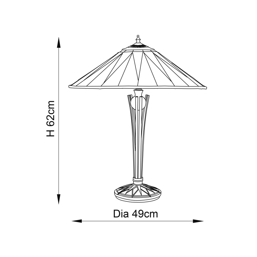 Endon 64045 - Lámpara de mesa DARK STAR 2xE27/60W/230V diá. 49 cm