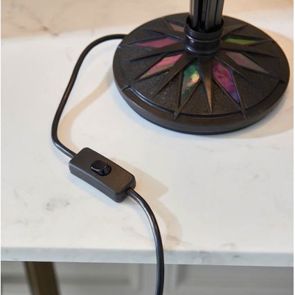 Endon 64045 - Lámpara de mesa Tiffany DARK STAR 2xE27/60W/230V, diámetro 49 cm