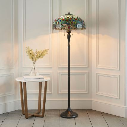 Endon 64069 - Lámpara de pie DRAGONFLY 2xE27/60W/230V diá. 50 cm