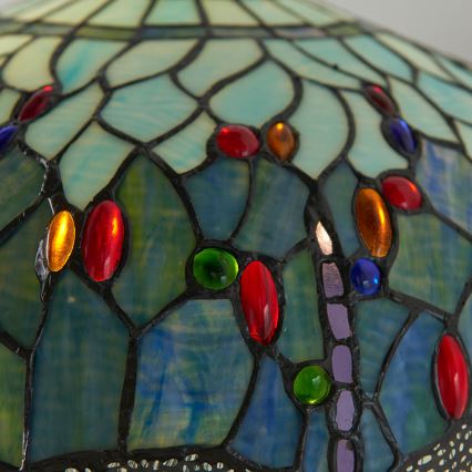Endon 64069 - Lámpara de pie Tiffany DRAGONFLY 2xE27/60W/230V Ø 50 cm