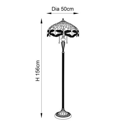 Endon 64070 - Lámpara de pie LIBÉLULA 2xE27/60W/230V diá. 50 cm