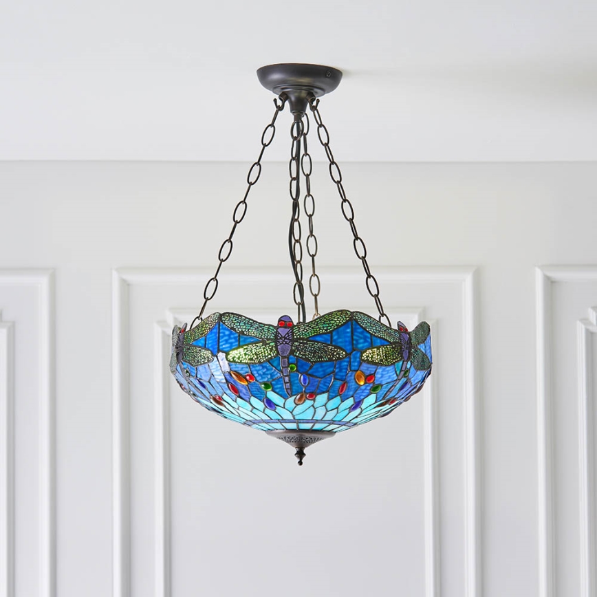 Endon 64075 - Lámpara de araña con cadena DRAGONFLY 3xE27/60W/230V Ø 41 cm