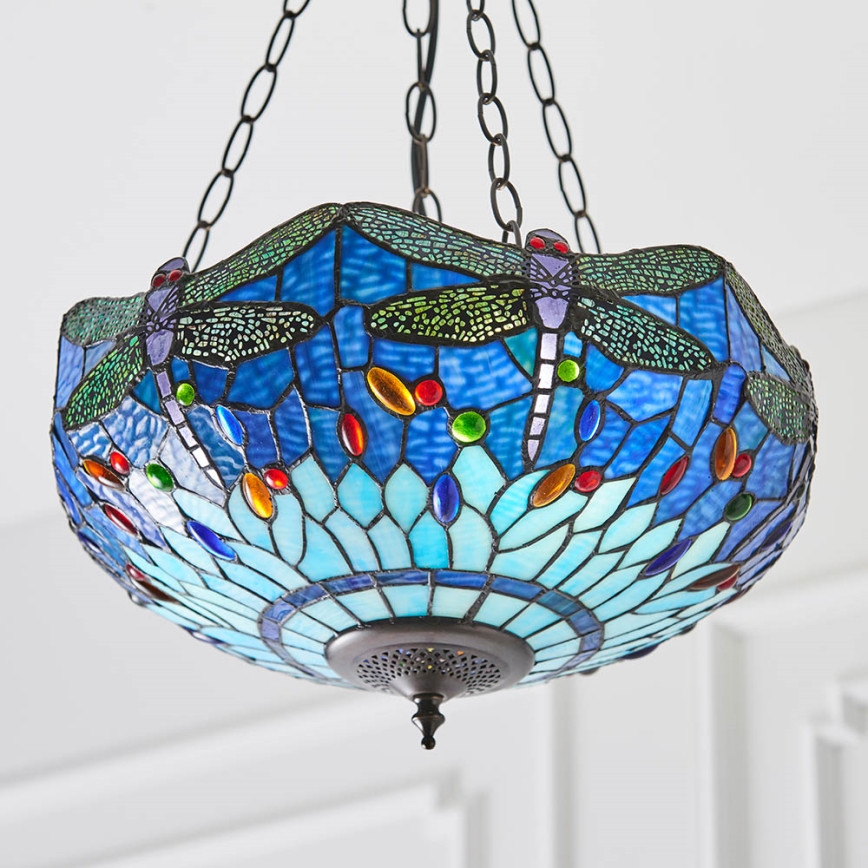 Endon 64075 - Lámpara de araña con cadena DRAGONFLY 3xE27/60W/230V Ø 41 cm