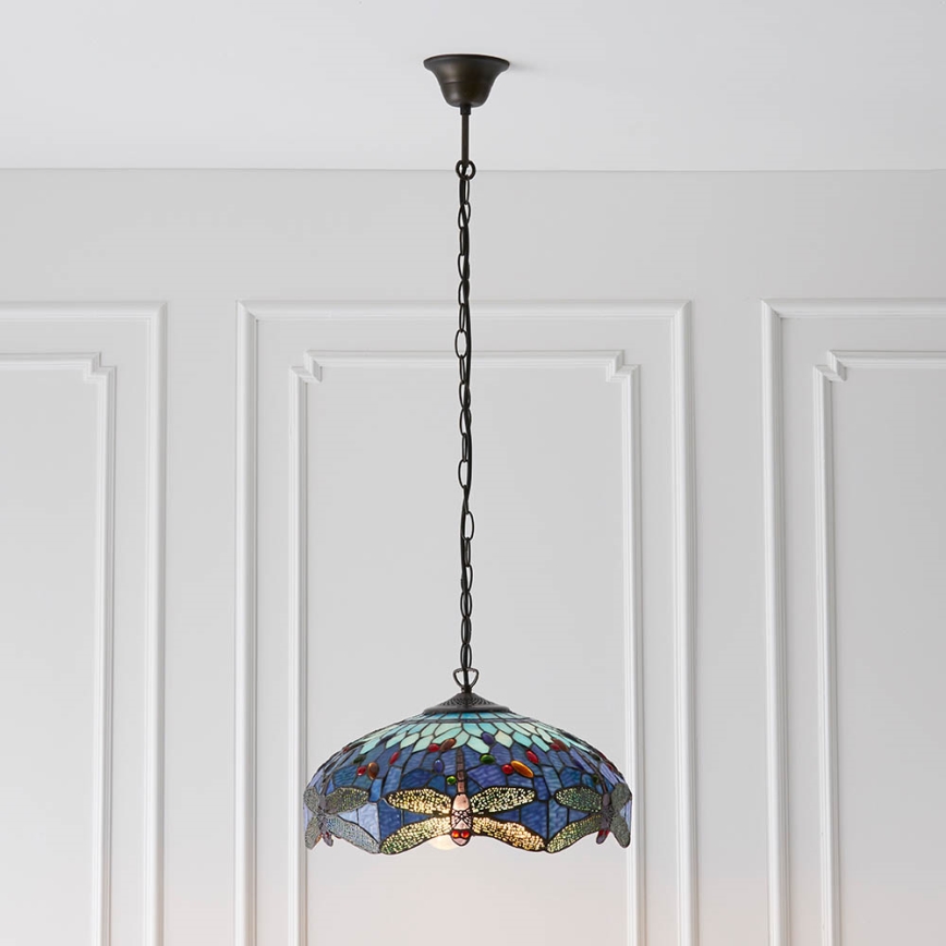 Endon 64080 - Lámpara de araña con cadena DRAGONFLY 3xE27/60W/230V, diámetro 41 cm
