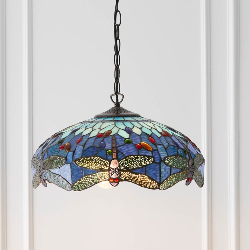 Endon 64080 - Lámpara de araña con cadena DRAGONFLY 3xE27/60W/230V, diámetro 41 cm