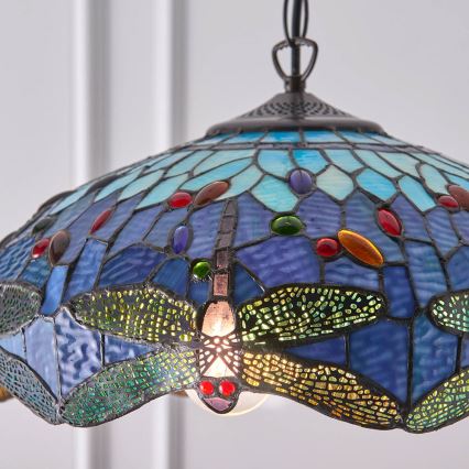 Endon 64080 - Lámpara de araña con cadena DRAGONFLY 3xE27/60W/230V, diámetro 41 cm