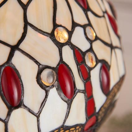 Endon 64086 - Lámpara de mesa Tiffany DRAGONFLY 2xE27/60W/230V Ø 30 cm