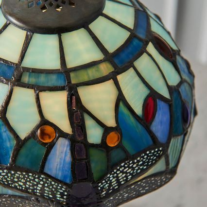 Endon 64088 - Lámpara de mesa Tiffany DRAGONFLY 1xE14/40W/230V Ø 20 cm