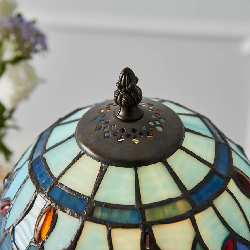 Endon 64088 - Lámpara de mesa Tiffany DRAGONFLY 1xE14/40W/230V Ø 20 cm