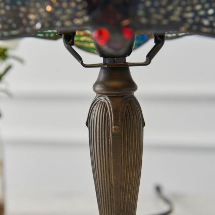 Endon 64088 - Lámpara de mesa Tiffany DRAGONFLY 1xE14/40W/230V Ø 20 cm
