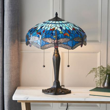 Endon 64089 - Lámpara de mesa LIBÉLULA 2xE27/60W/230V diá. 41 cm