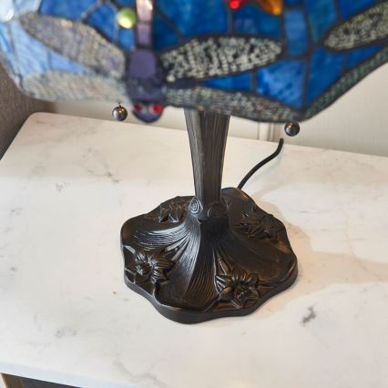 Endon 64089 - Lámpara de mesa Tiffany DRAGONFLY 2xE27/60W/230V Ø 41 cm