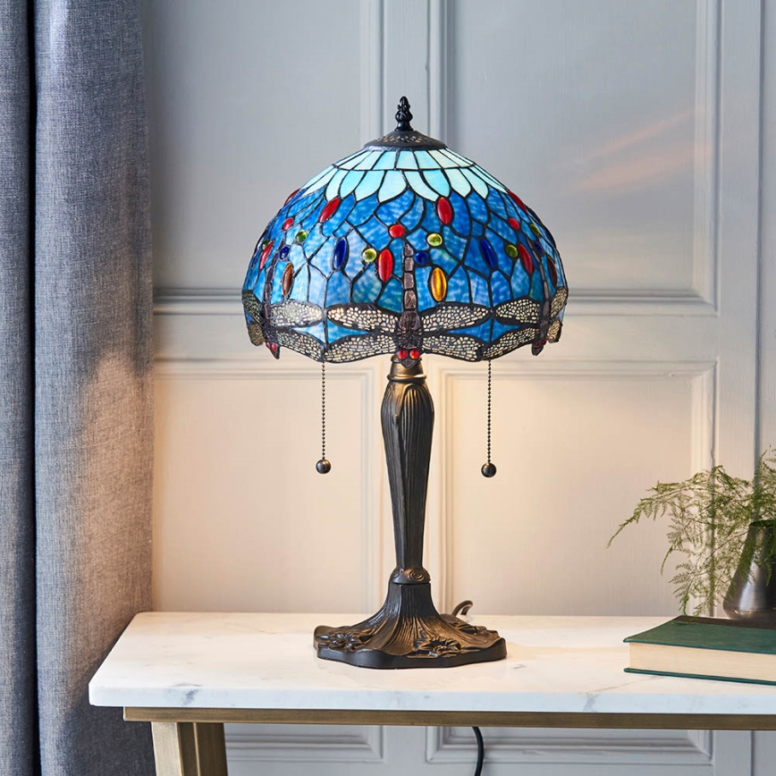 Endon 64090 - Lámpara de mesa DRAGONFLY 2xE27/60W/230V diámetro 30 cm