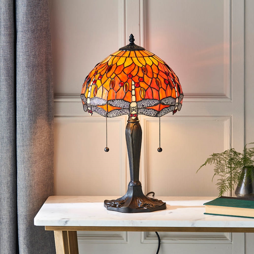 Endon 64092 - Lámpara de mesa DRAGONFLY 2xE27/60W/230V, diámetro 30 cm