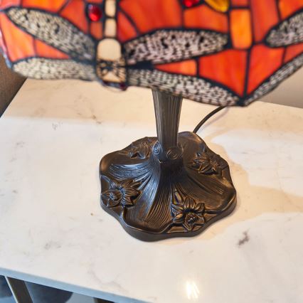 Endon 64093 - Lámpara de mesa Tiffany DRAGONFLY 2xE27/60W/230V Ø 41 cm