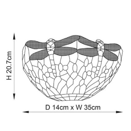 Endon 64102 - Aplique de pared Tiffany DRAGONFLY 1xE14/40W/230V