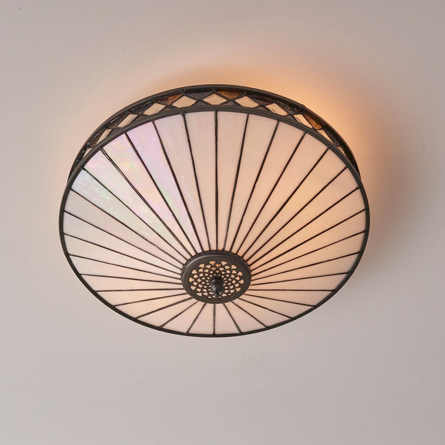 Endon 64145 - Lámpara de techo Tiffany FARGO 2xE27/60W/230V Ø 41,5 cm