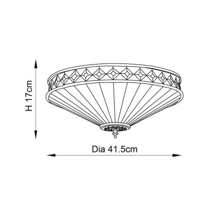 Endon 64145 - Lámpara de techo Tiffany FARGO 2xE27/60W/230V Ø 41,5 cm