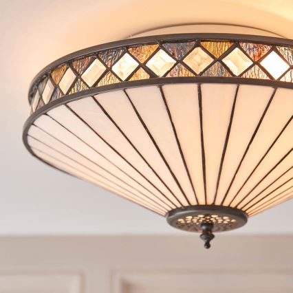 Endon 64145 - Plafón FARGO 2xE27/60W/230V diá. 41,5 cm
