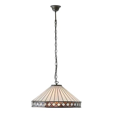 Endon 64147 - Lámpara colgante con cadena Tiffany FARGO 1xE27/60W/230V diámetro 50 cm