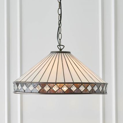 Endon 64147 - Lámpara colgante con cadena Tiffany FARGO 1xE27/60W/230V diámetro 50 cm