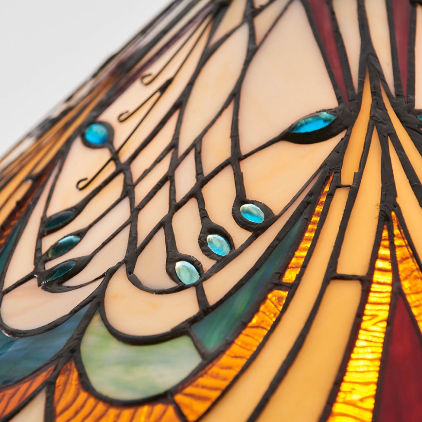 Endon 64162 - Lámpara colgante con cadena estilo Tiffany HECTOR 1xE27/60W/230V Ø 40 cm