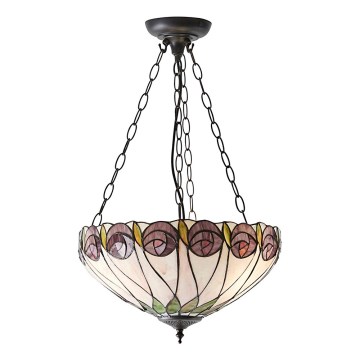 Endon 64175 - Lámpara colgante en cadena Tiffany HUTCHINSON 3xE27/60W/230V, diámetro 40 cm