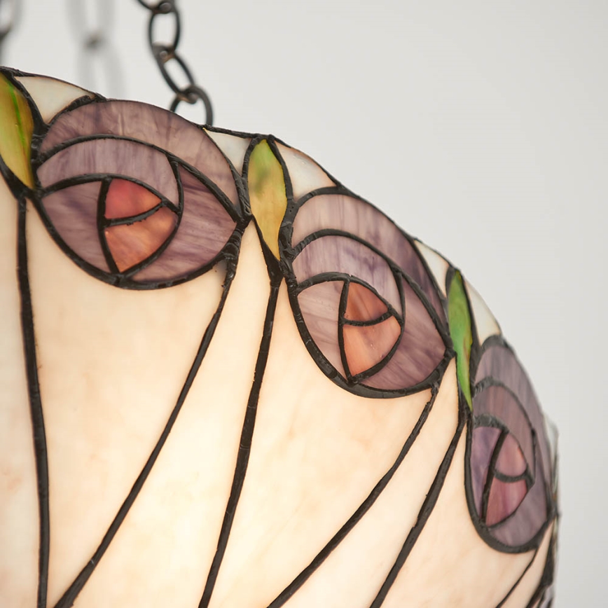 Endon 64175 - Lámpara colgante en cadena Tiffany HUTCHINSON 3xE27/60W/230V, diámetro 40 cm