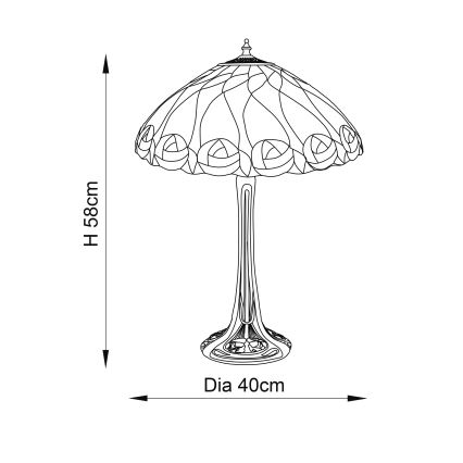 Endon 64177 - Lámpara de mesa HUTCHINSON 1xE27/60W/230V diá. 40 cm