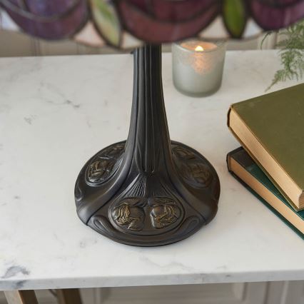 Endon 64177 - Lámpara de mesa Tiffany HUTCHINSON 1xE27/60W/230V Ø 40 cm