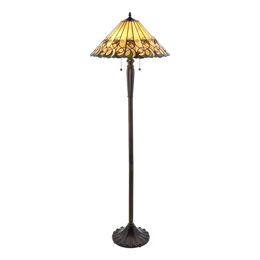 Endon 64192 - Lámpara de pie JAMELIA 2xE27/60W/230V, Ø 50 cm