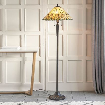 Endon 64192 - Lámpara de pie JAMELIA 2xE27/60W/230V, Ø 50 cm