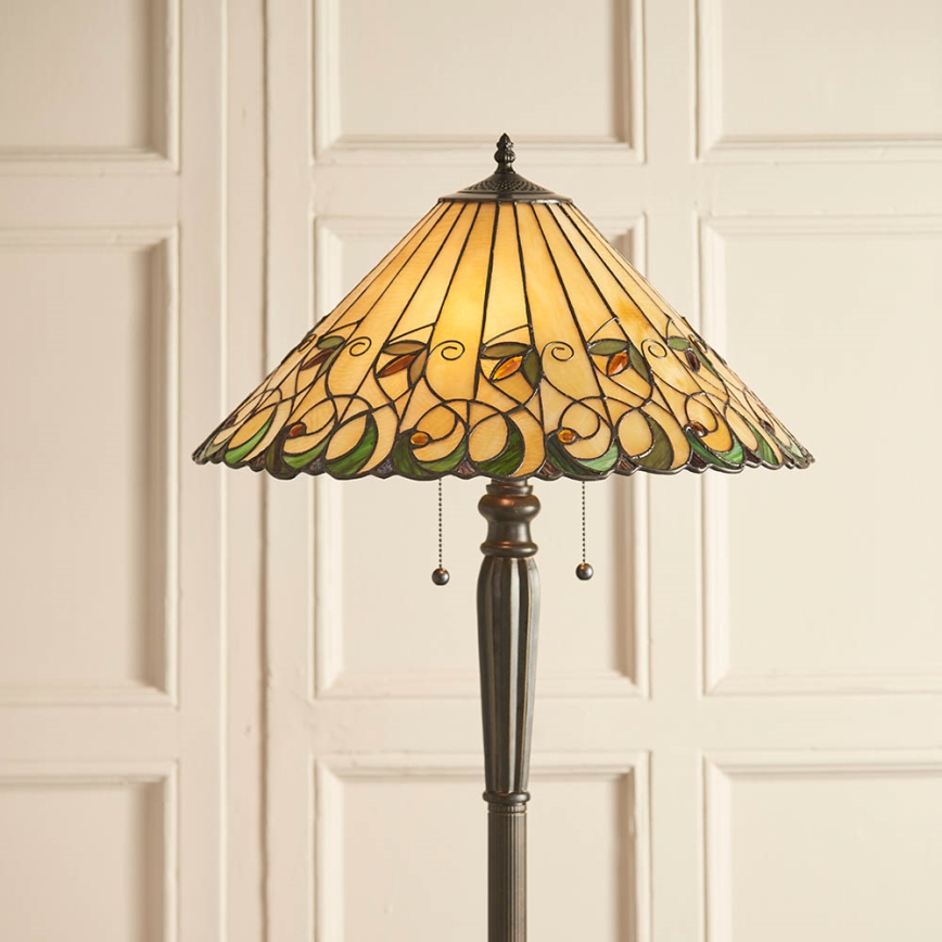 Endon 64192 - Lámpara de pie JAMELIA 2xE27/60W/230V, Ø 50 cm
