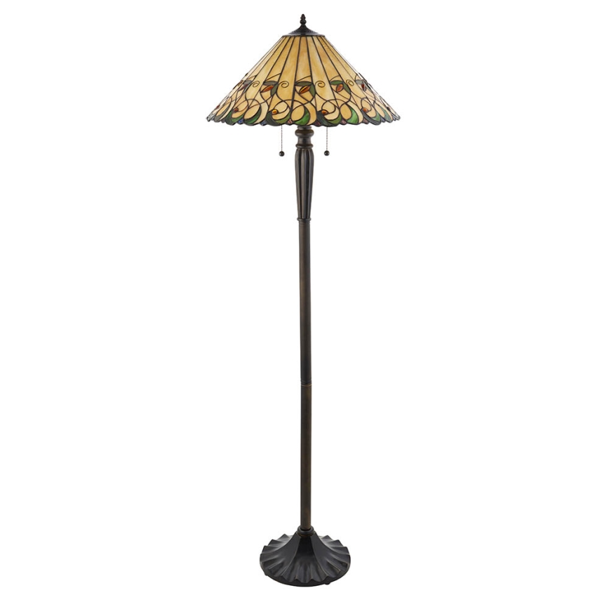 Endon 64192 - Lámpara de pie JAMELIA 2xE27/60W/230V, Ø 50 cm