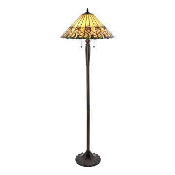Endon 64192 - Lámpara de pie Tiffany JAMELIA 2xE27/60W/230V, diámetro 50 cm