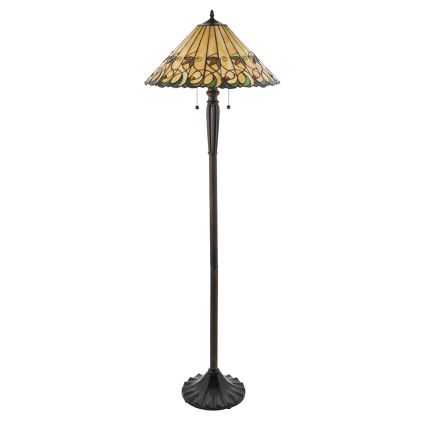 Endon 64192 - Lámpara de pie Tiffany JAMELIA 2xE27/60W/230V, diámetro 50 cm