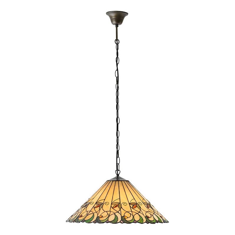 Endon 64194 - Lámpara colgante con cadena Tiffany JAMELIA 3xE27/60W/230V diámetro 50 cm