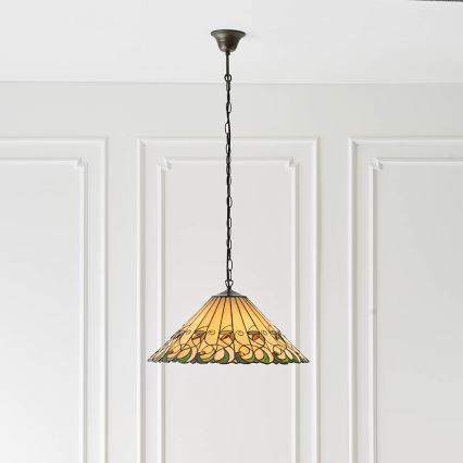 Endon 64194 - Lámpara colgante con cadena Tiffany JAMELIA 3xE27/60W/230V diámetro 50 cm