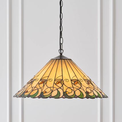 Endon 64194 - Lámpara colgante con cadena Tiffany JAMELIA 3xE27/60W/230V diámetro 50 cm