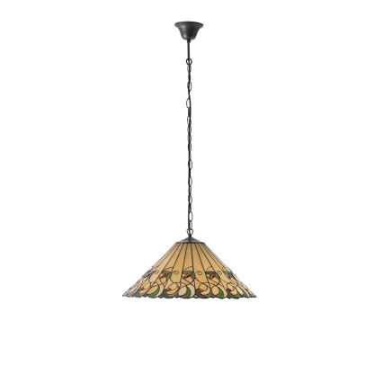 Endon 64194 - Lámpara colgante con cadena Tiffany JAMELIA 3xE27/60W/230V diámetro 50 cm