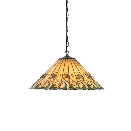 Endon 64194 - Lámpara colgante con cadena Tiffany JAMELIA 3xE27/60W/230V diámetro 50 cm