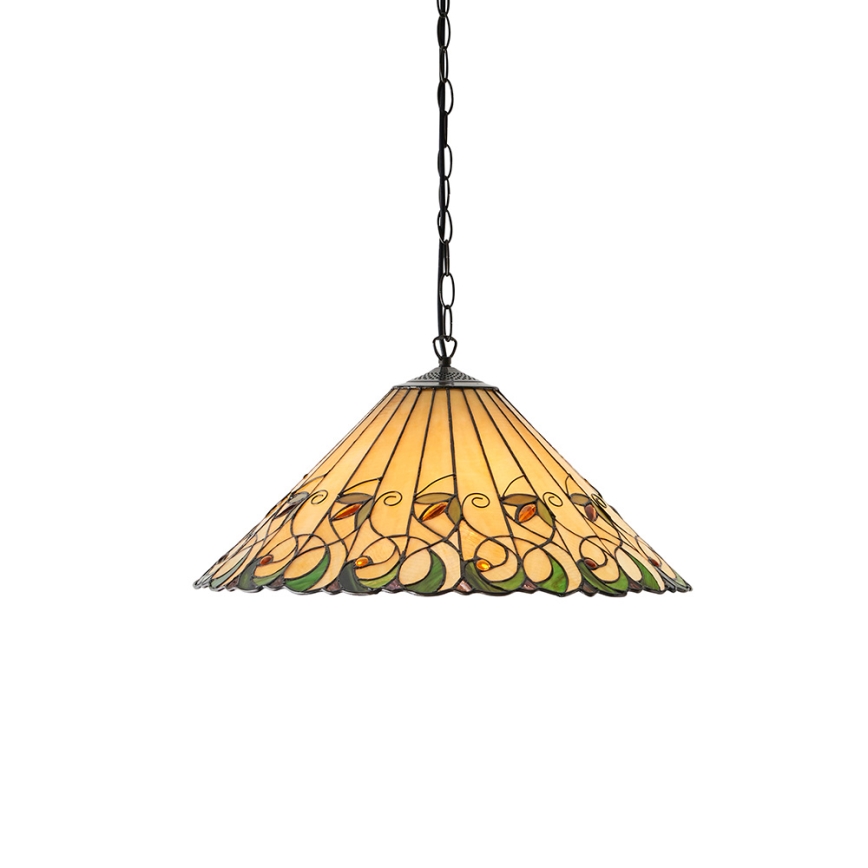 Endon 64194 - Lámpara colgante con cadena Tiffany JAMELIA 3xE27/60W/230V diámetro 50 cm