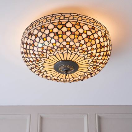 Endon 64276 - Lámpara de techo Tiffany MILLE FEUX 2xE27/60W/230V Ø 45 cm