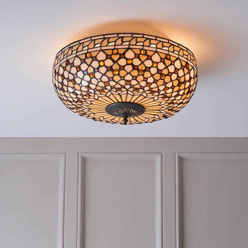 Endon 64276 - Plafón MILLE FEUX 2xE27/60W/230V diá. 45 cm
